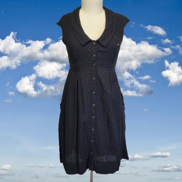 Anthropologie Dresses & Skirts - Anthropologie Postmark Womens US 10 Four Corners Shirt Dress Black Cotton Hi-Lo